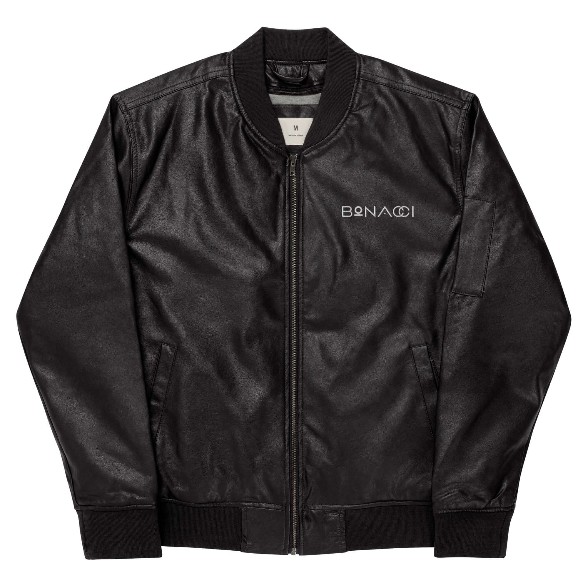 Bonacci Faux Leather Bomber Jacket